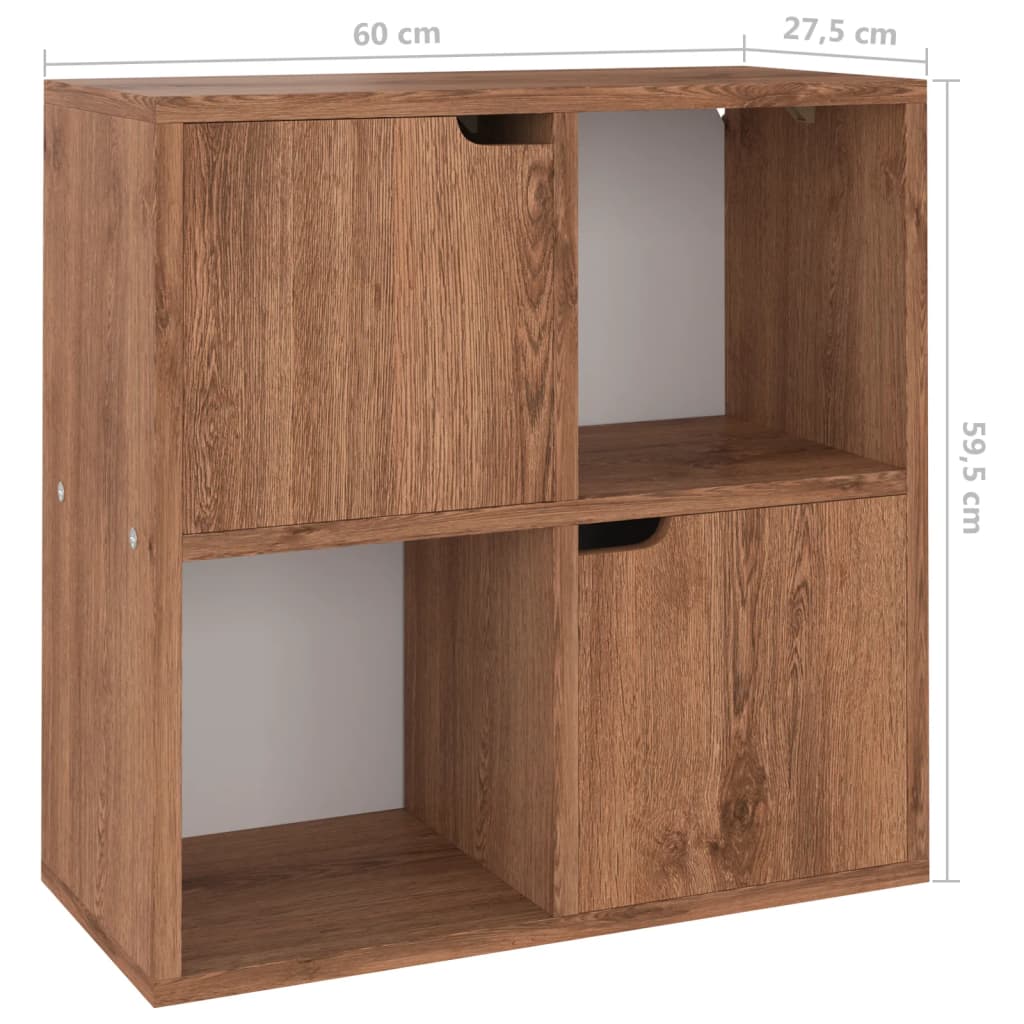 Boekenkast 60x27,5x59,5 cm bewerkt hout eikenkleurig