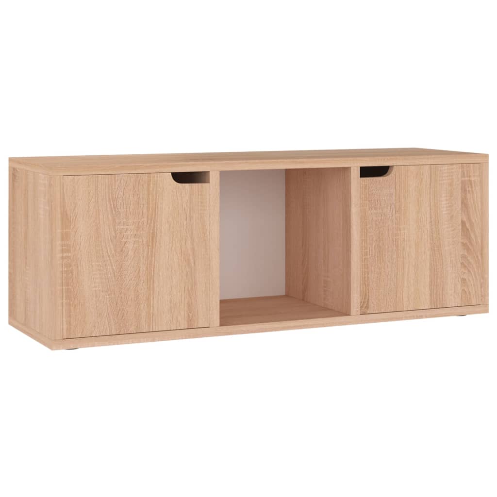 Tv-meubel 88,5x27,5x30,5 cm bewerkt hout betongrijs