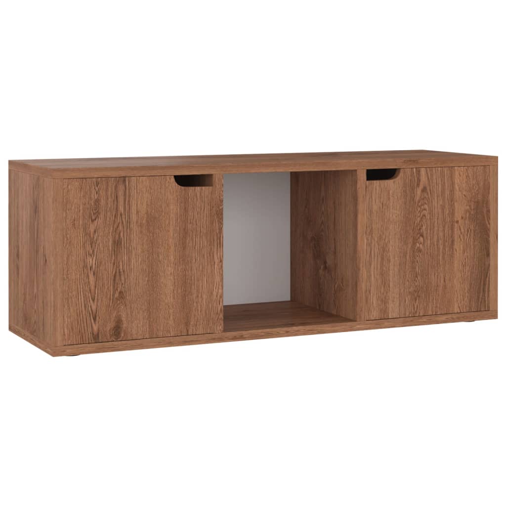 Tv-meubel 88,5x27,5x30,5 cm bewerkt hout betongrijs