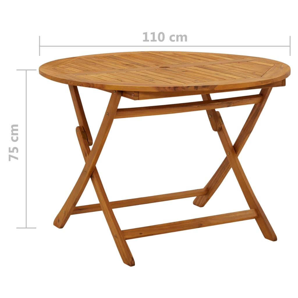 Tuintafel inklapbaar 60x60x75 cm massief acaciahout