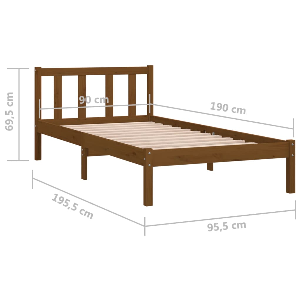 Bedframe massief grenenhout 135x190