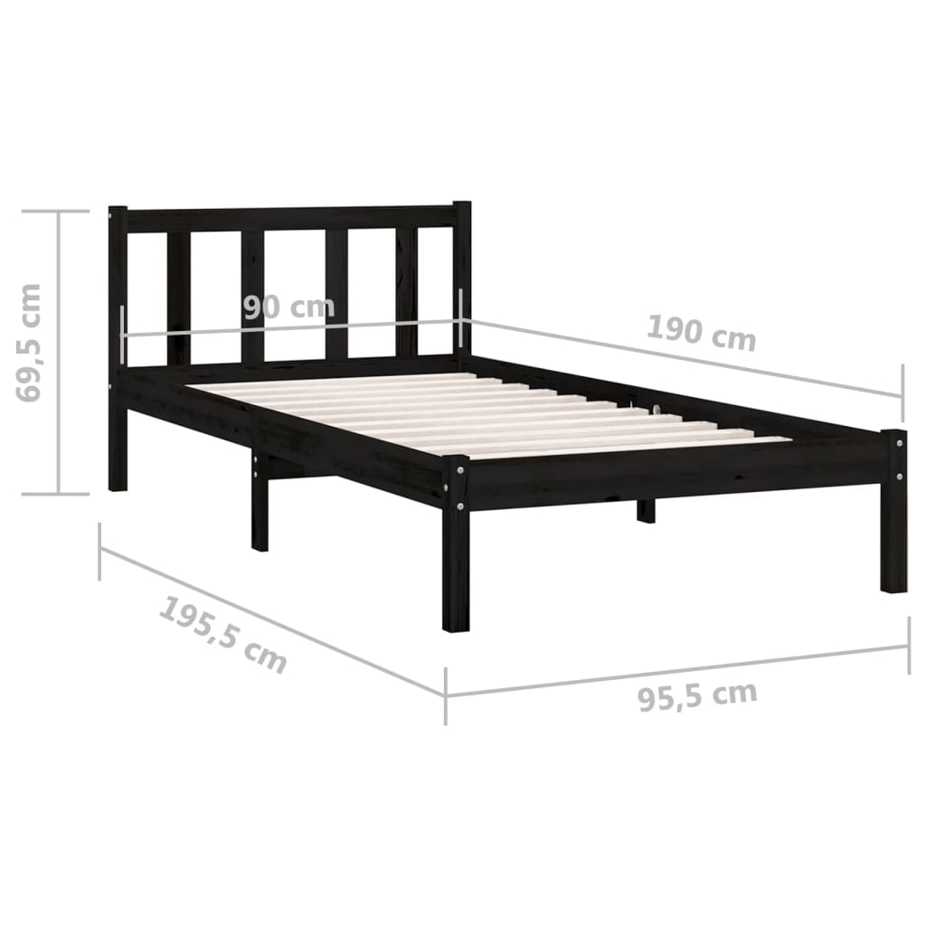 Bedframe massief grenenhout 135x190