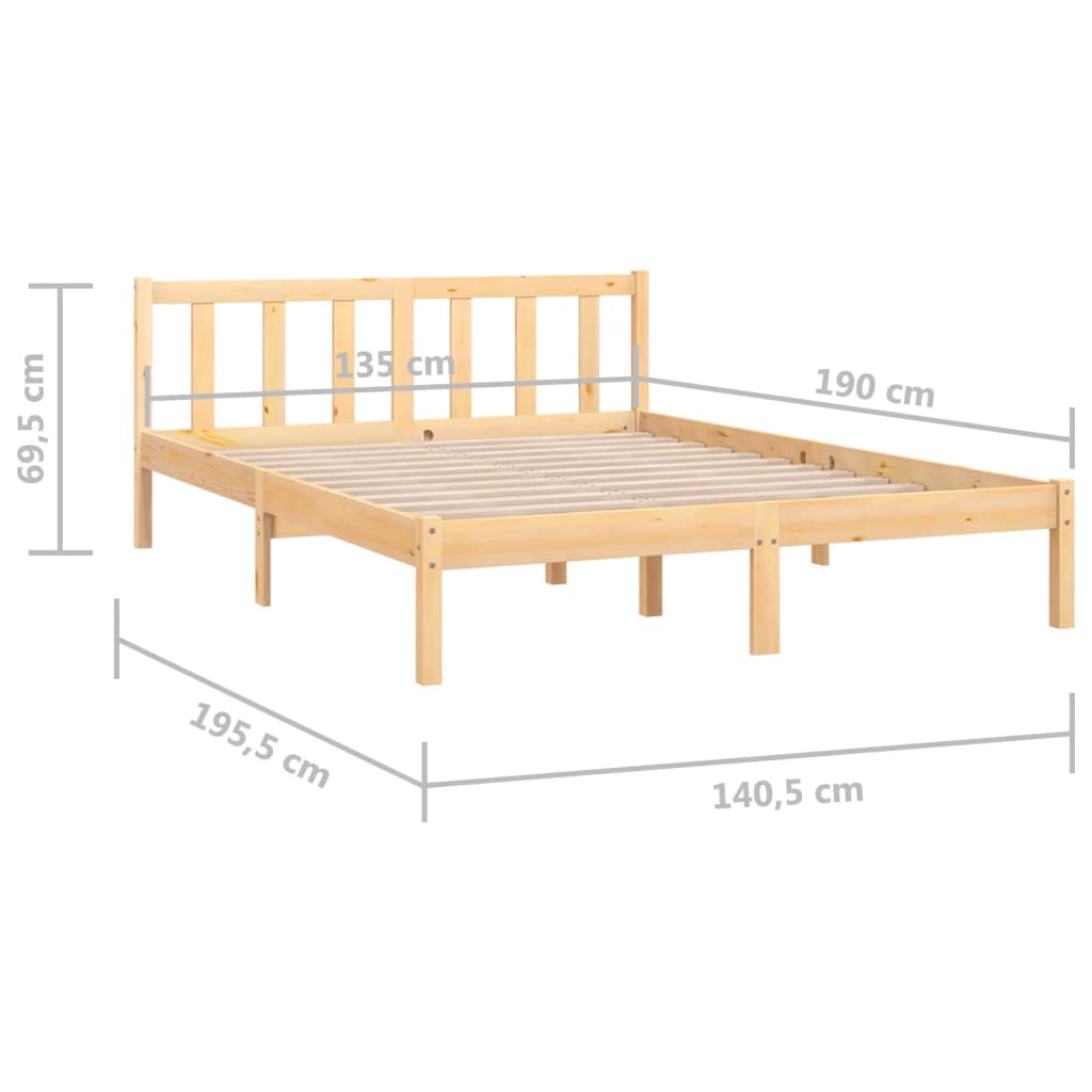 Bedframe massief grenenhout 135x190