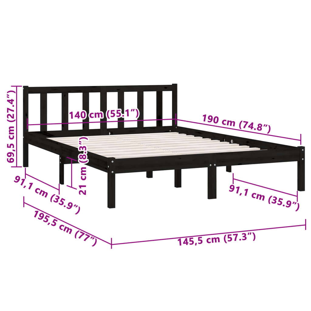 Bedframe massief grenenhout 100x200 cm