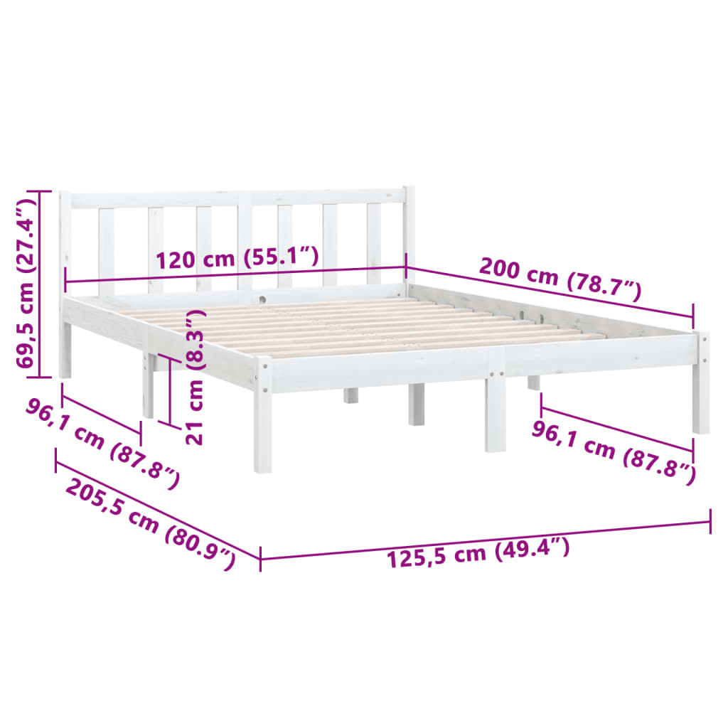 Bedframe massief grenenhout 100x200 cm