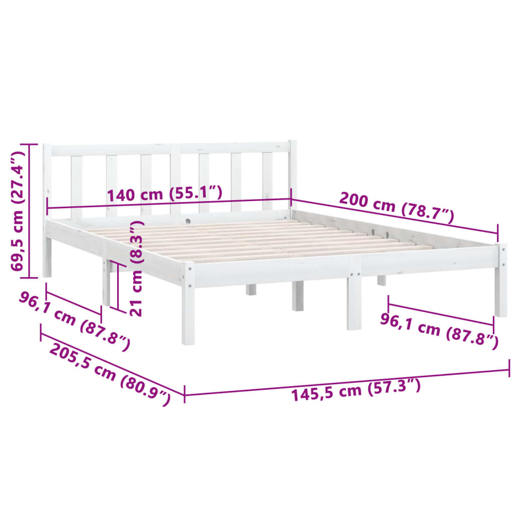 Bedframe massief grenenhout 100x200 cm