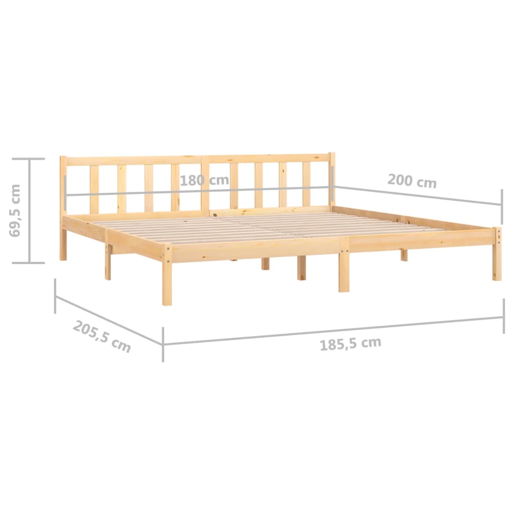 Bedframe massief grenenhout 135x190