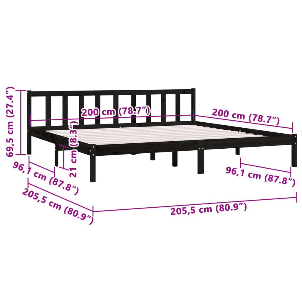 Bedframe massief grenenhout 100x200 cm