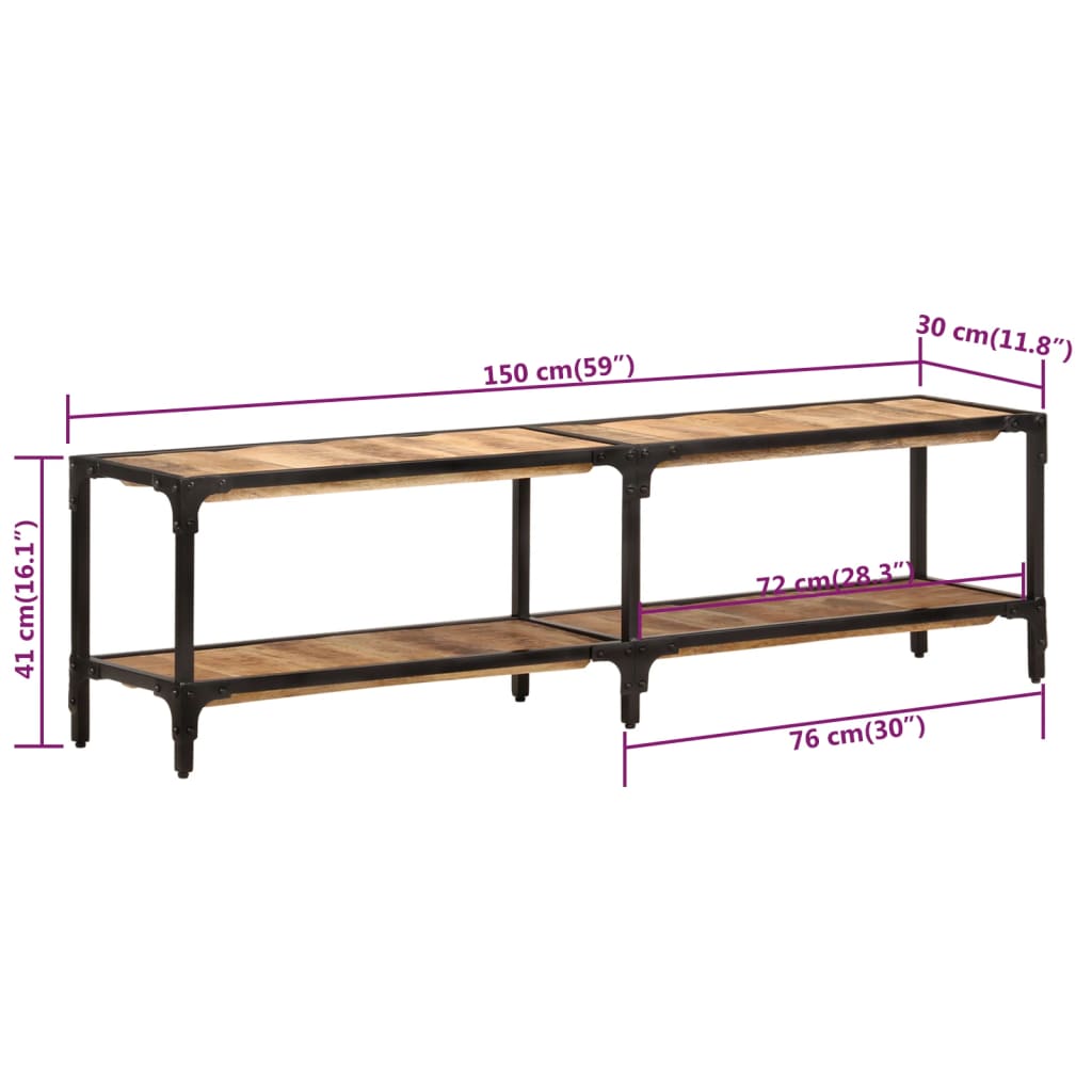 Tv-meubel 150x30x41 cm massief mangohout