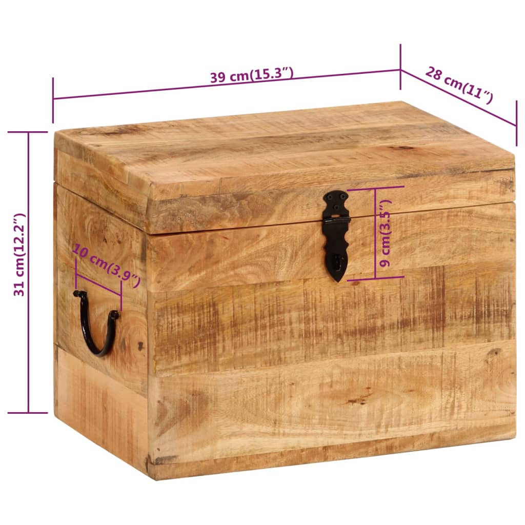 Opbergbox 39x28x31 cm massief acaciahout