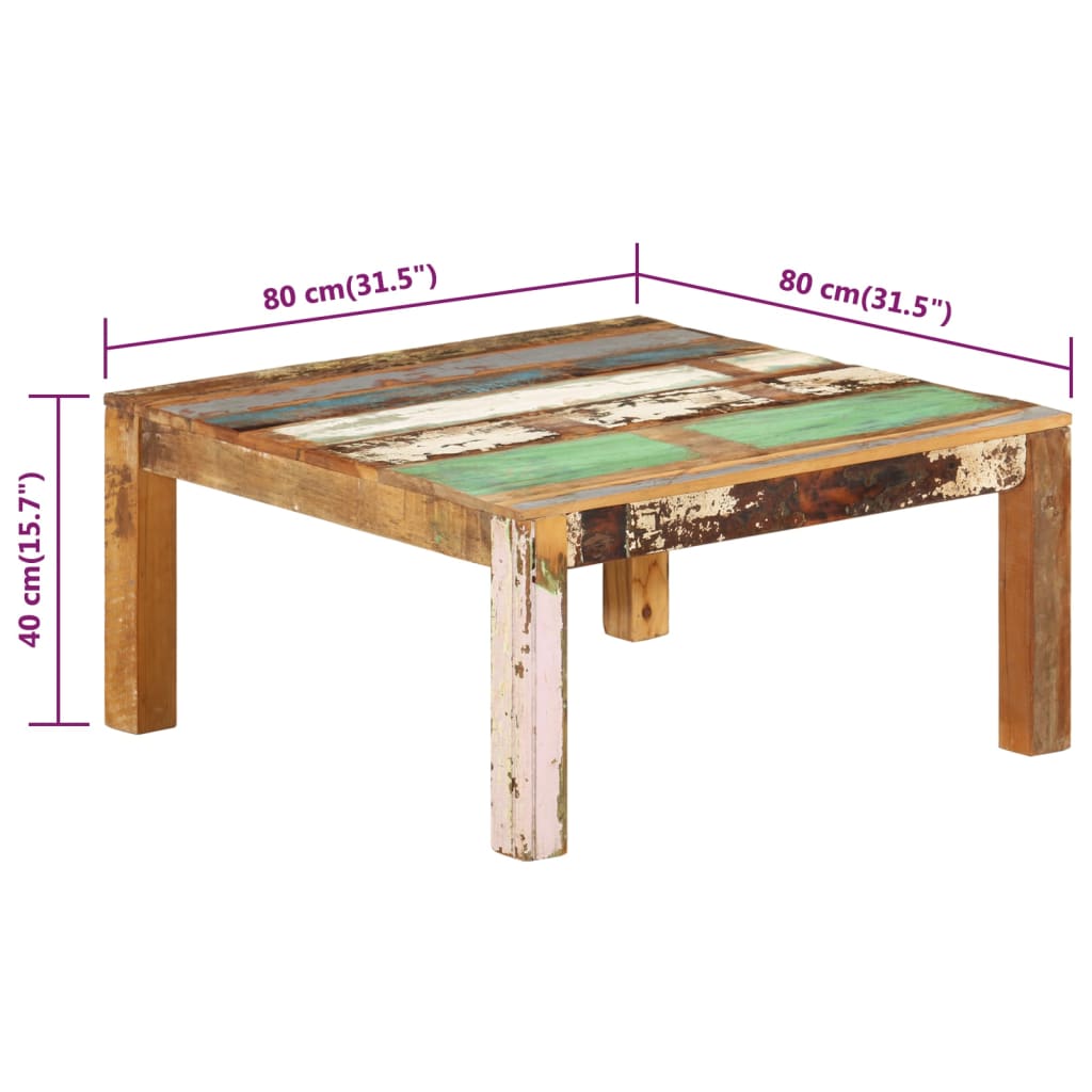 Salontafel 80x80x40 cm massief acaciahout