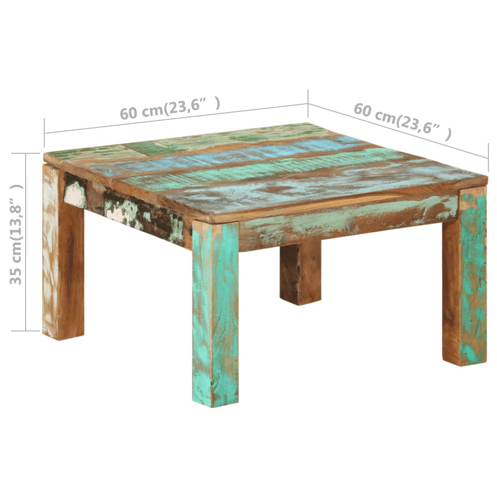 Salontafel 80x80x40 cm massief acaciahout