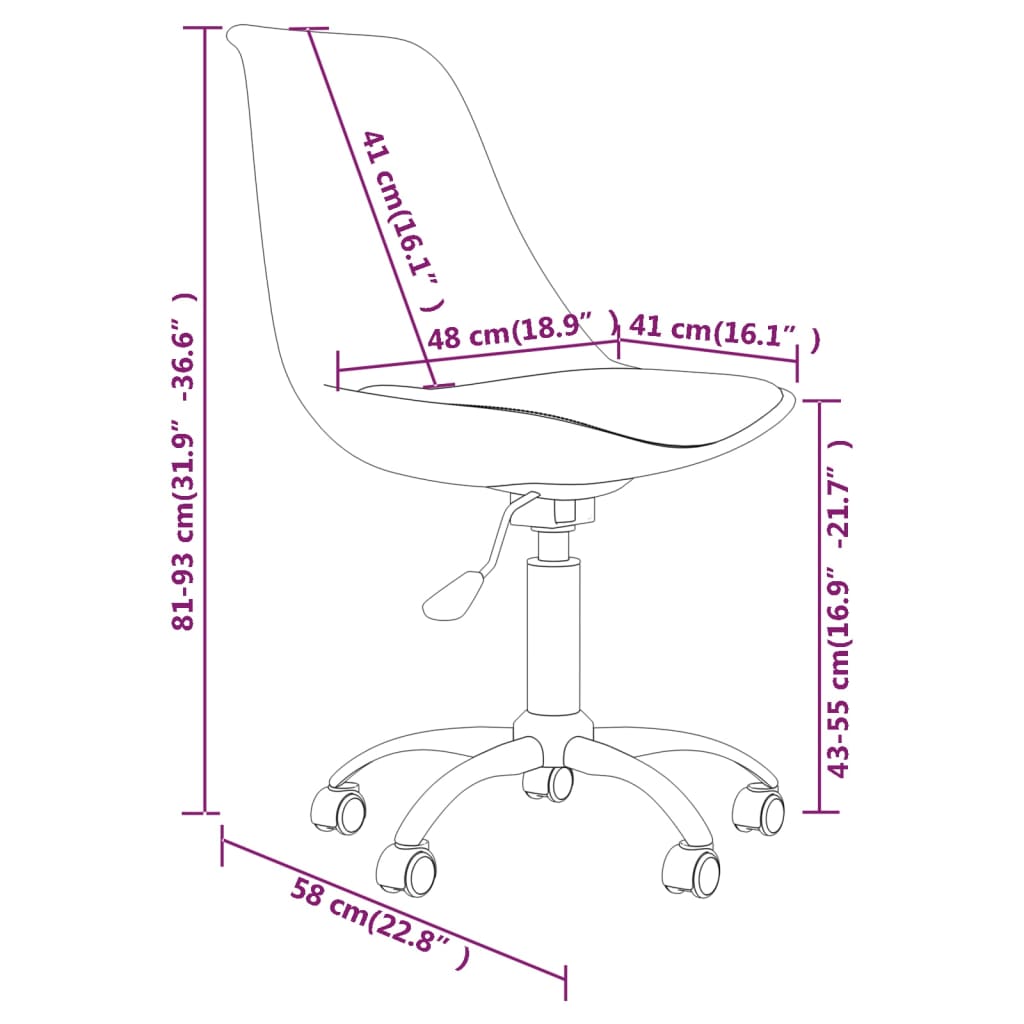 Eetkamerstoelen draaibaar 2 st stof