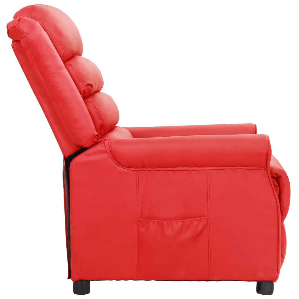 Fauteuil verstelbaar kunstleer rood