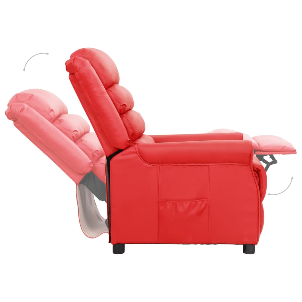 Fauteuil verstelbaar kunstleer rood