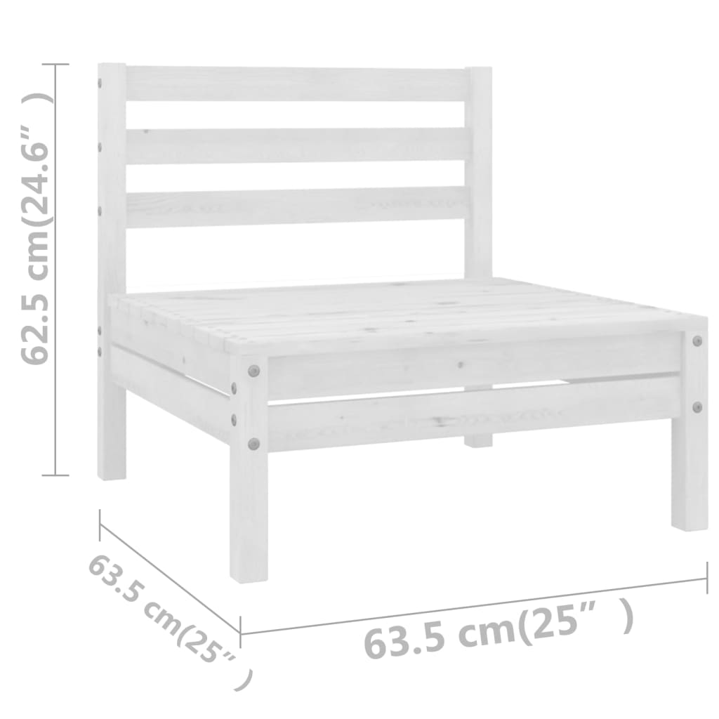 6-delige Loungeset massief grenenhout grijs