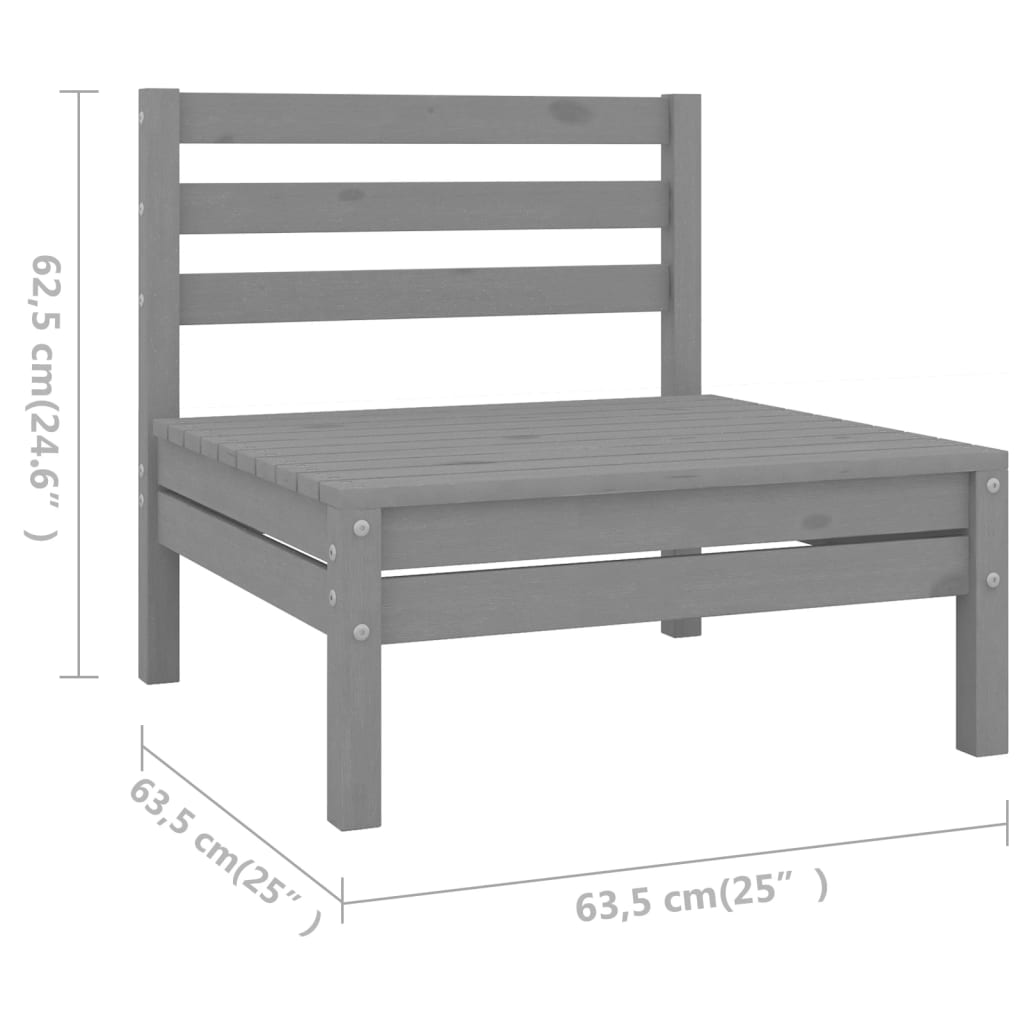 6-delige Loungeset massief grenenhout