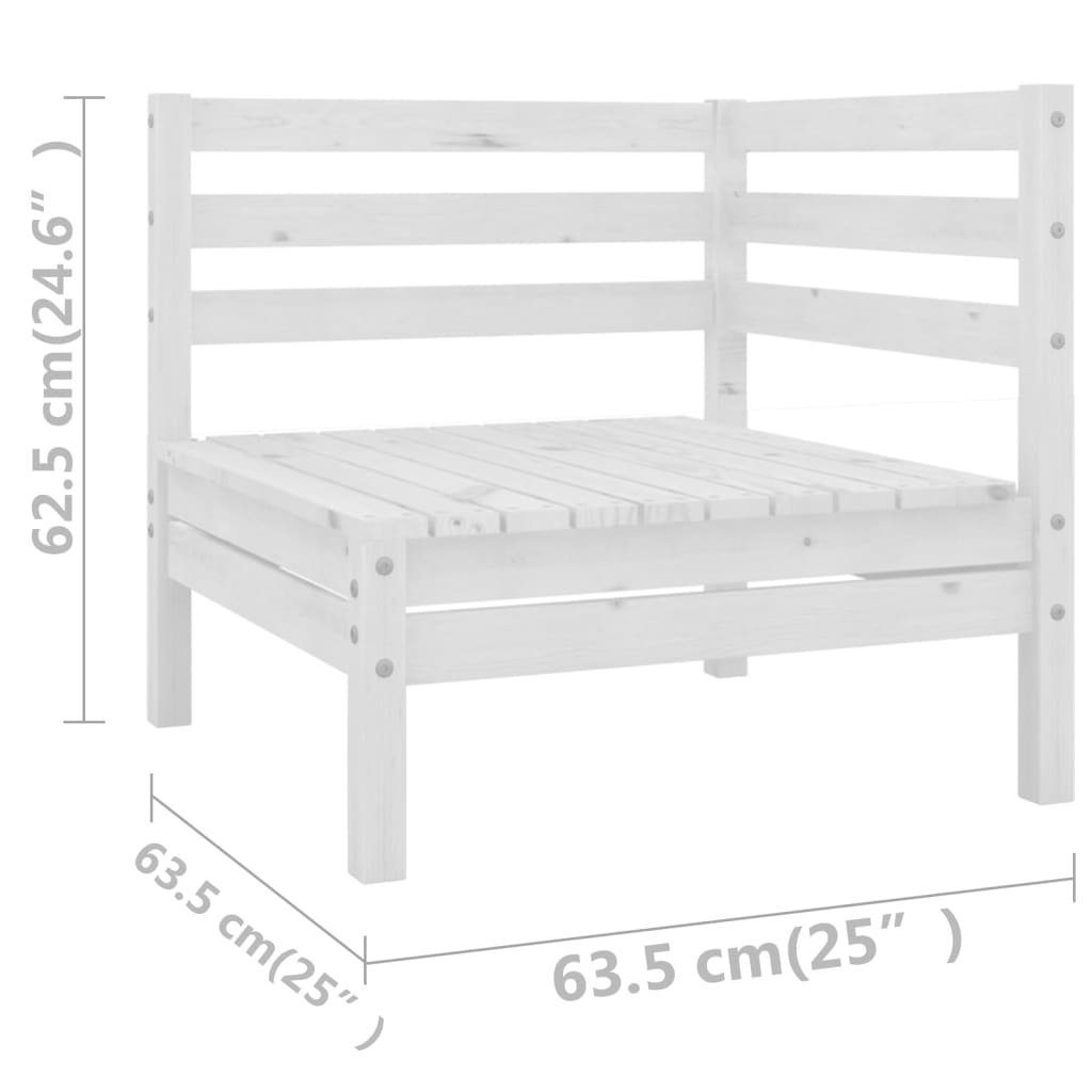 7-delige Loungeset massief grenenhout grijs