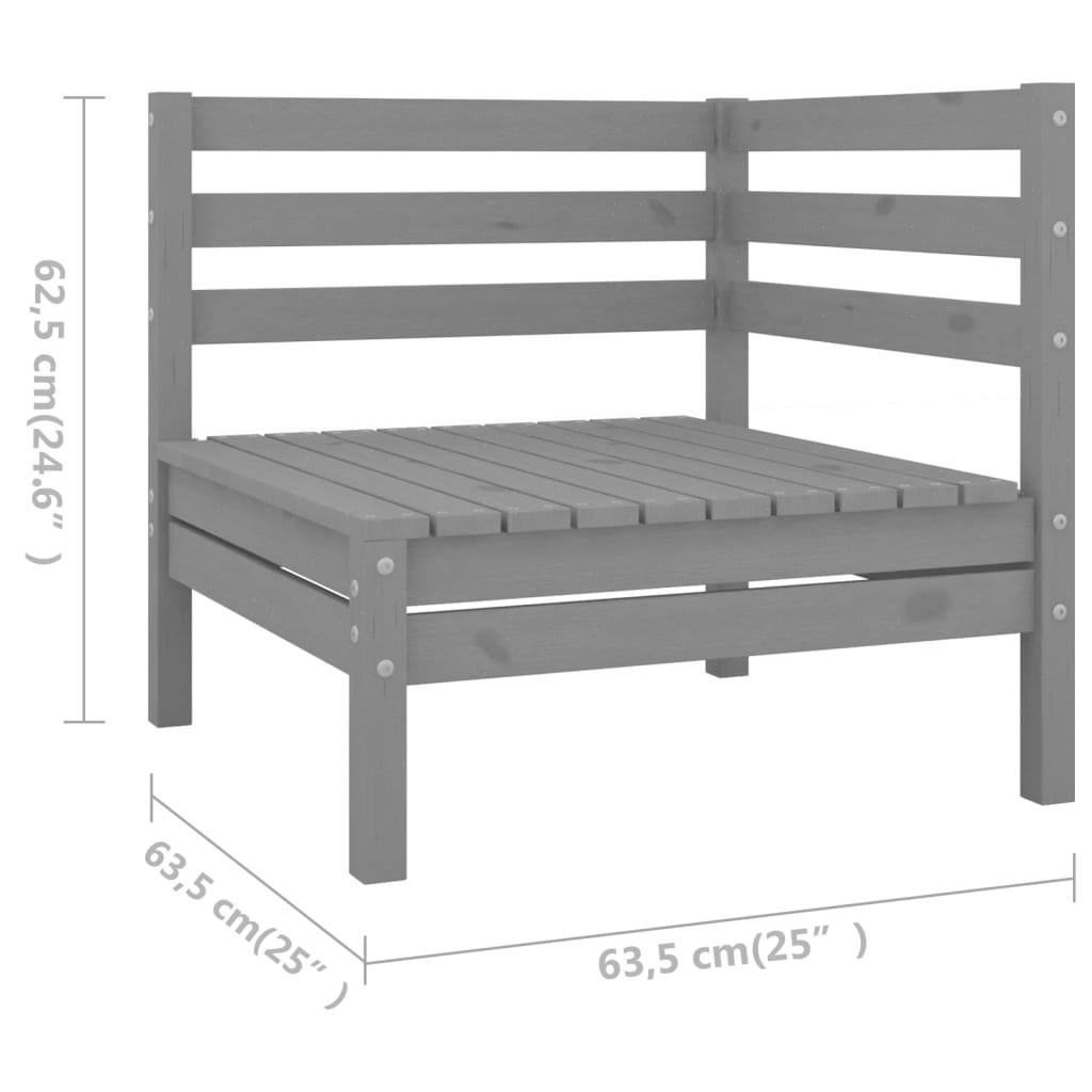 4-delige Loungeset massief grenenhout