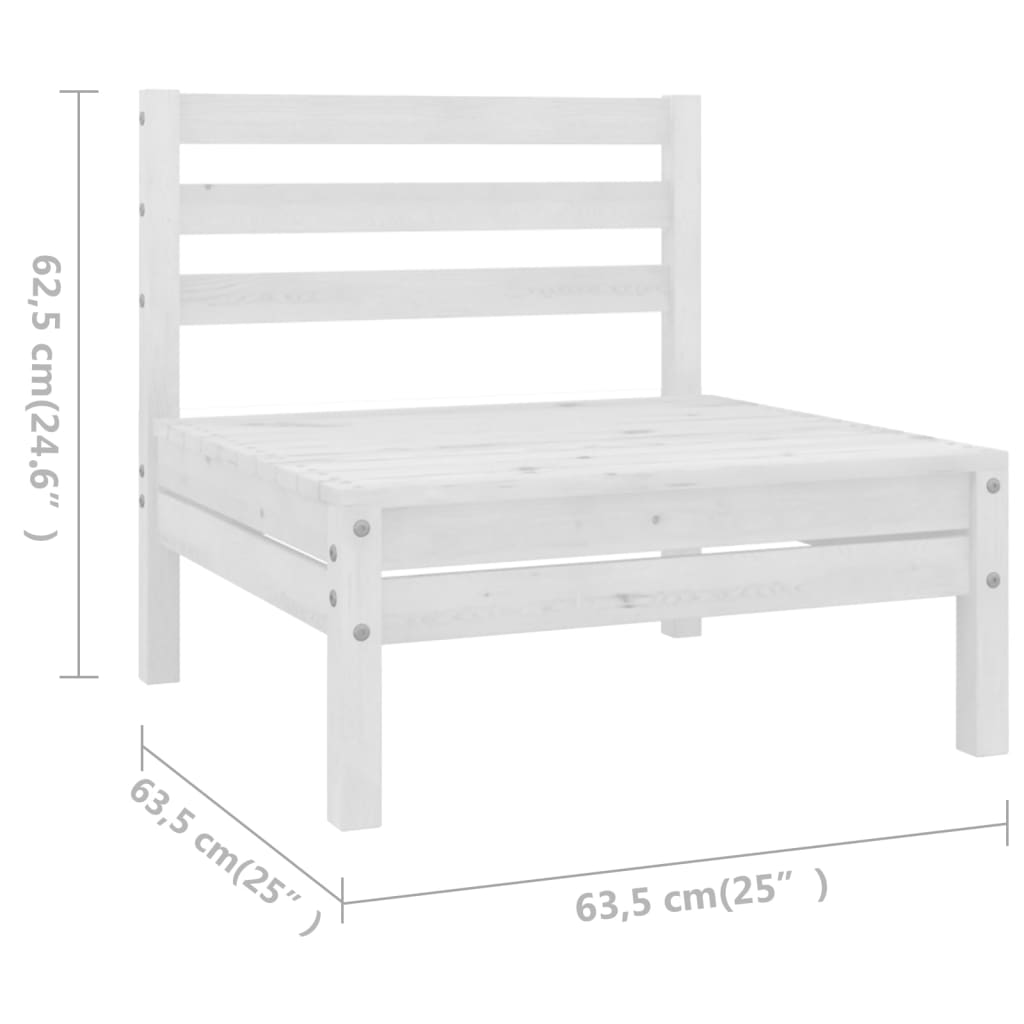 6-delige Loungeset massief grenenhout grijs