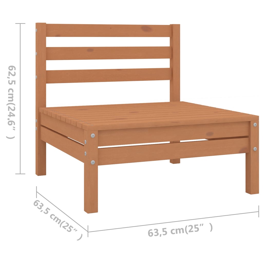 10-delige Loungeset massief grenenhout wit