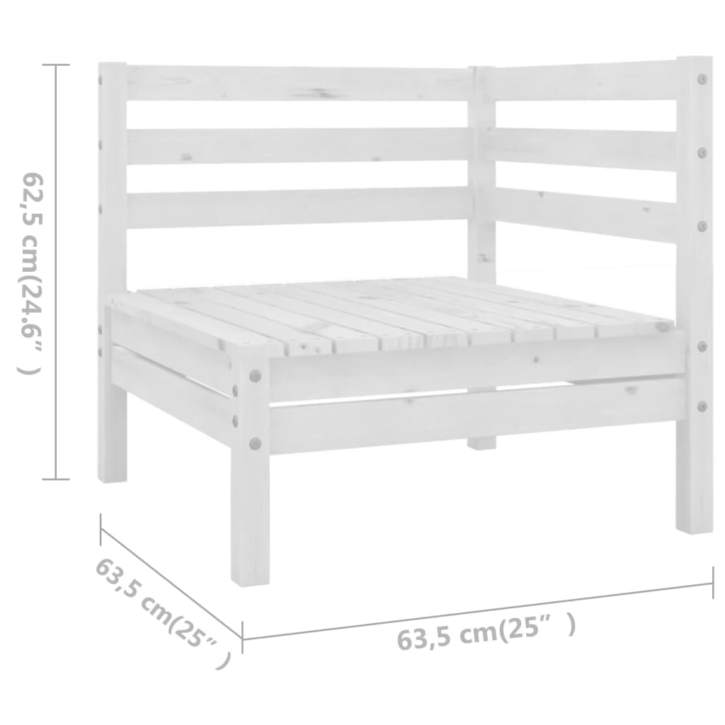 10-delige Loungeset massief grenenhout grijs