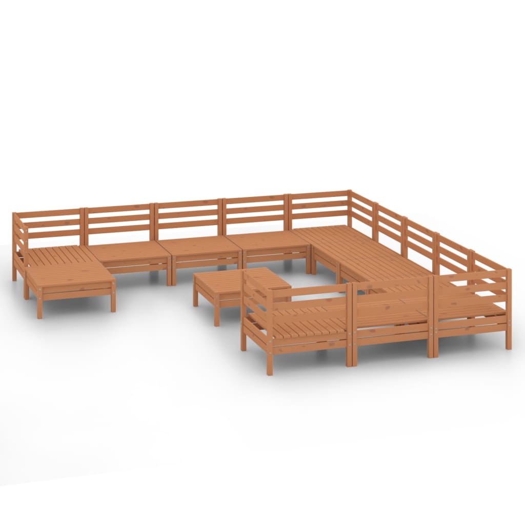 13-piece lounge set made of solid pine wood