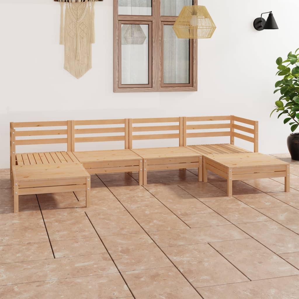 6-piece lounge set made of solid pine wood