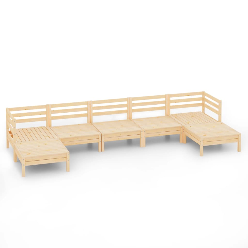 7-piece lounge set made of solid pine wood