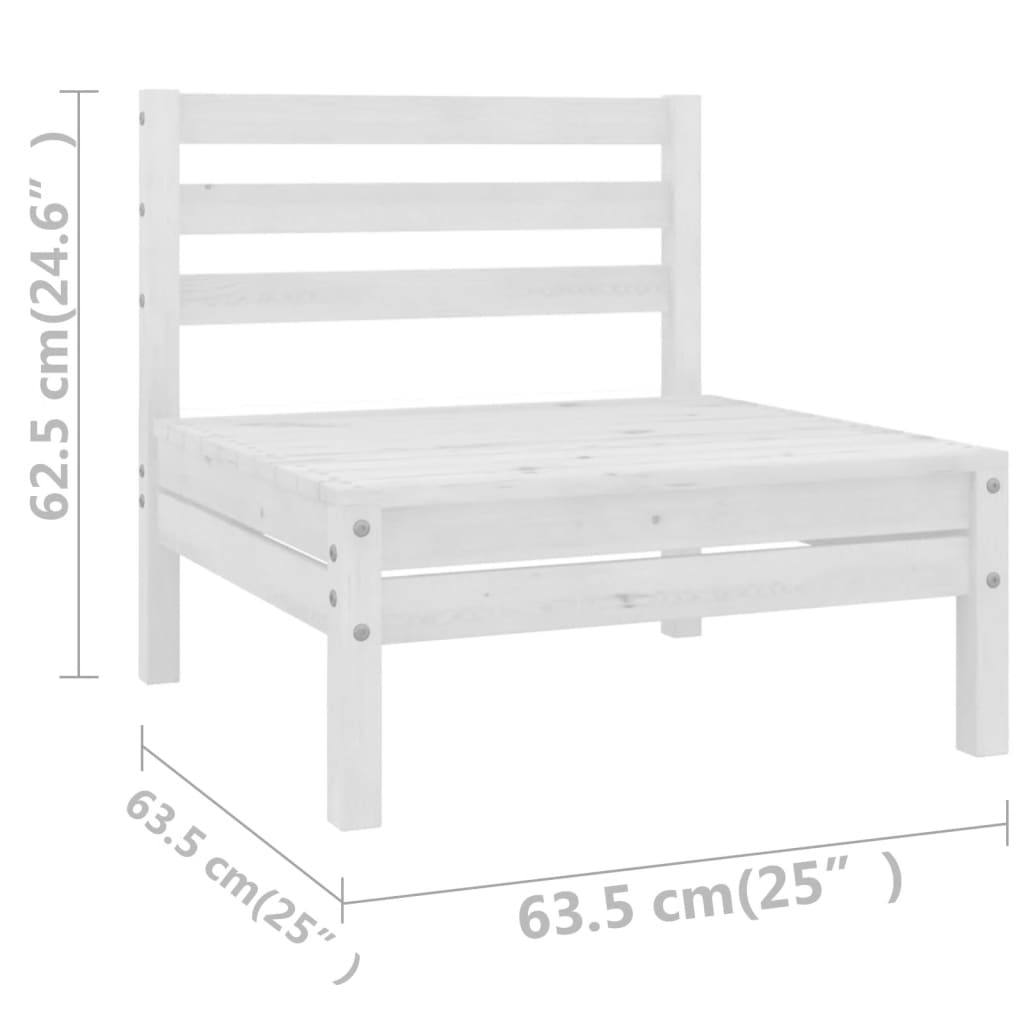 10-piece Lounge set solid pine wood white