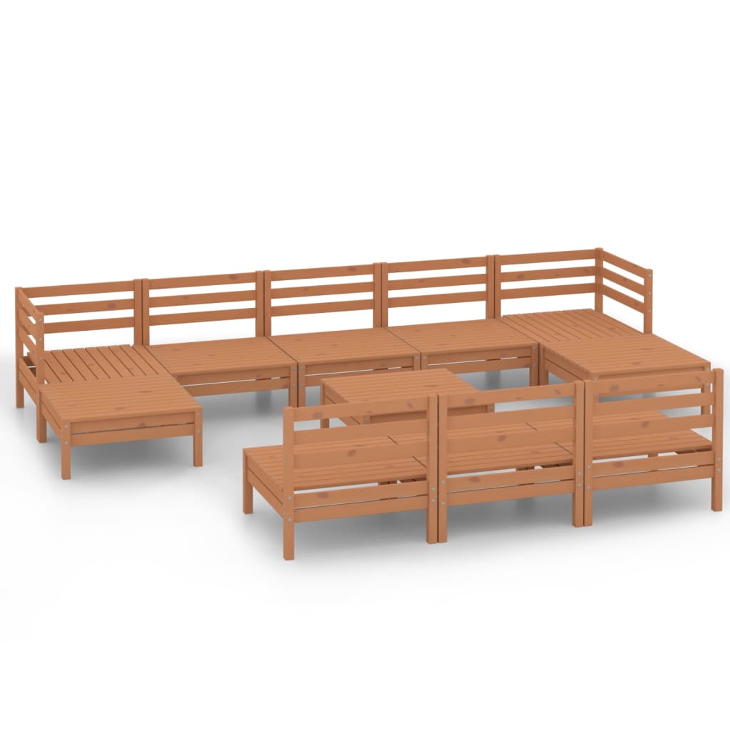 11-piece lounge set made of solid pine wood