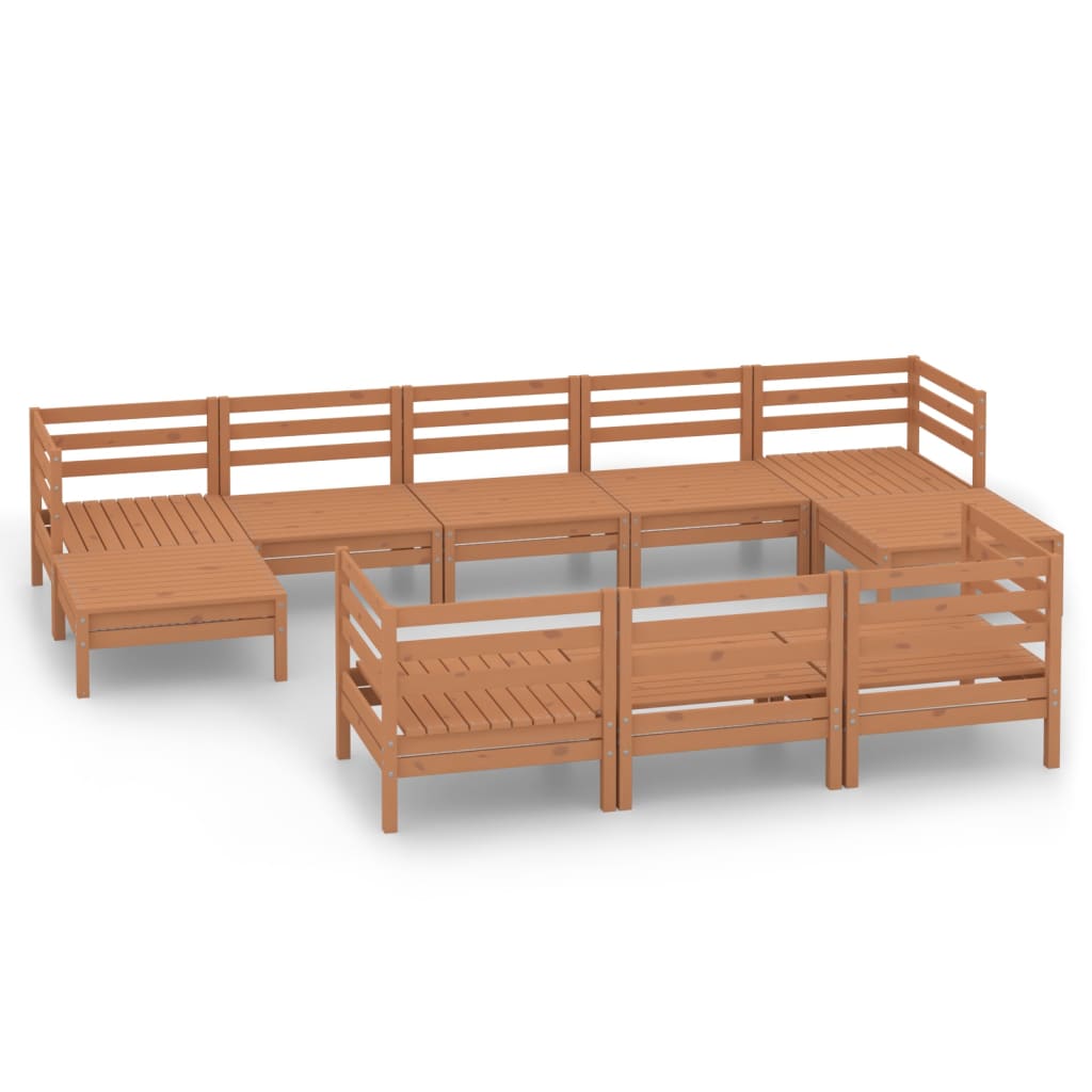 3083385  10-delige Tuin Lounge Set Wit Stevig Hout Grenen