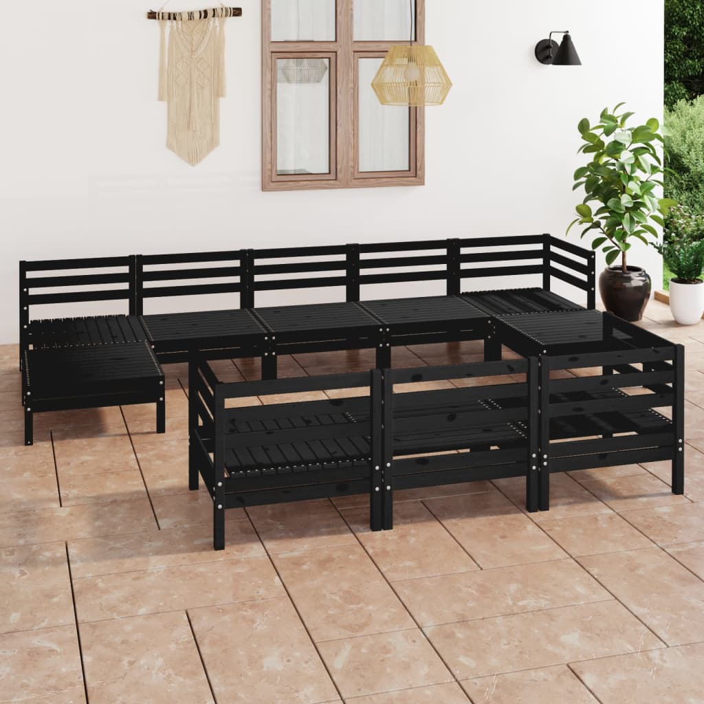 3083385  10-delige Tuin Lounge Set Wit Stevig Hout Grenen