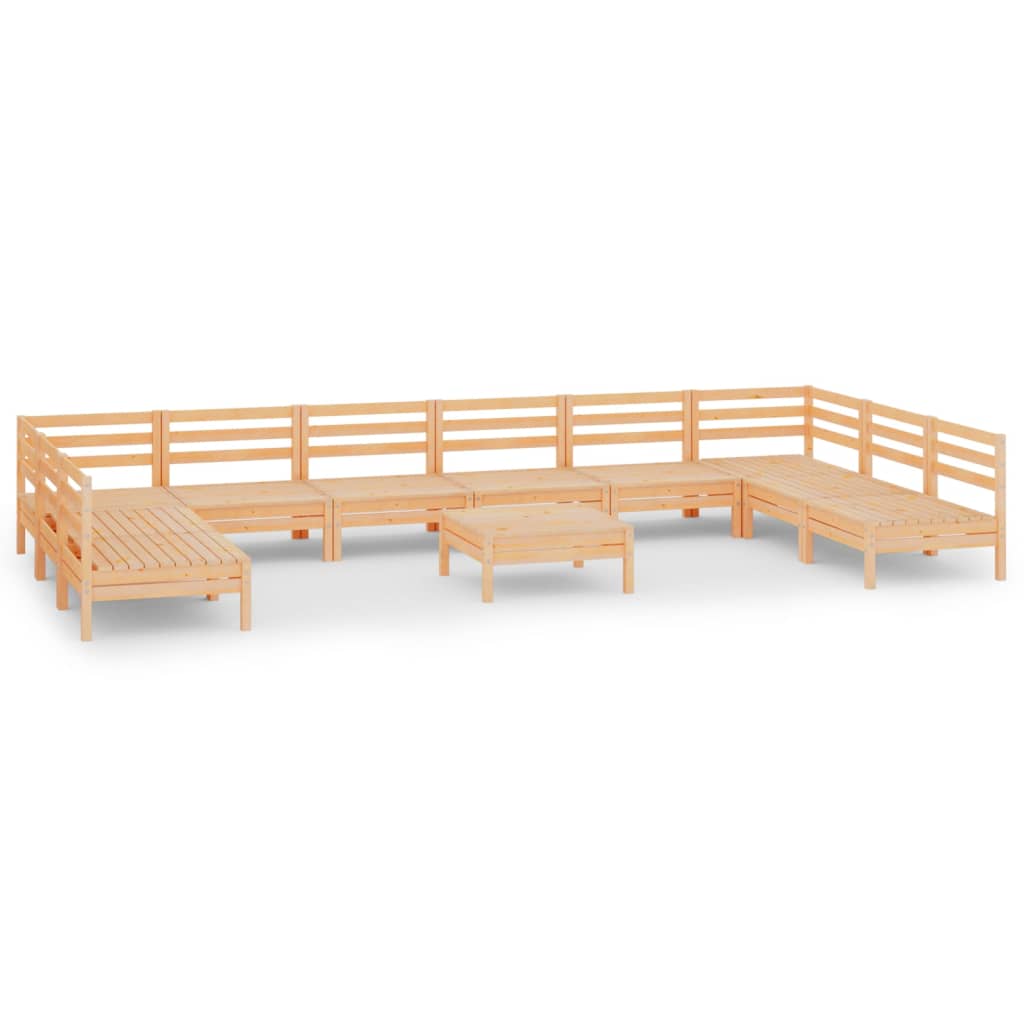 11-piece lounge set made of solid pine wood