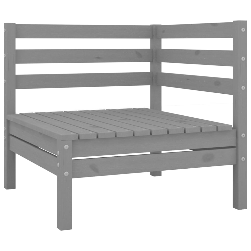 14-piece lounge set, solid pine wood, gray