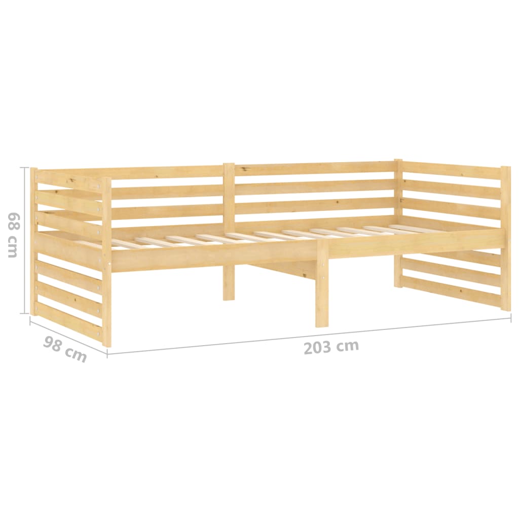 Slaapbank met lades massief grenenhout 90x200 cm