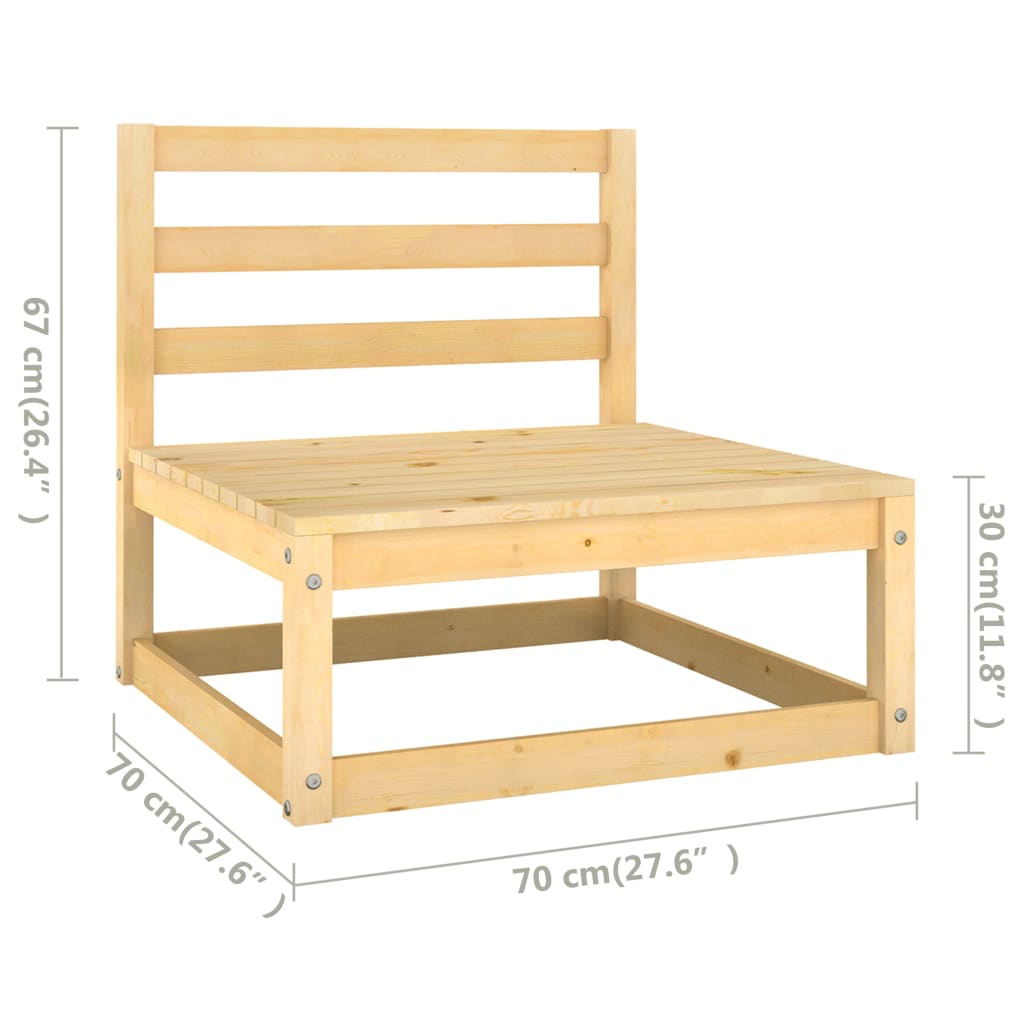 4-delige Loungeset massief grenenhout