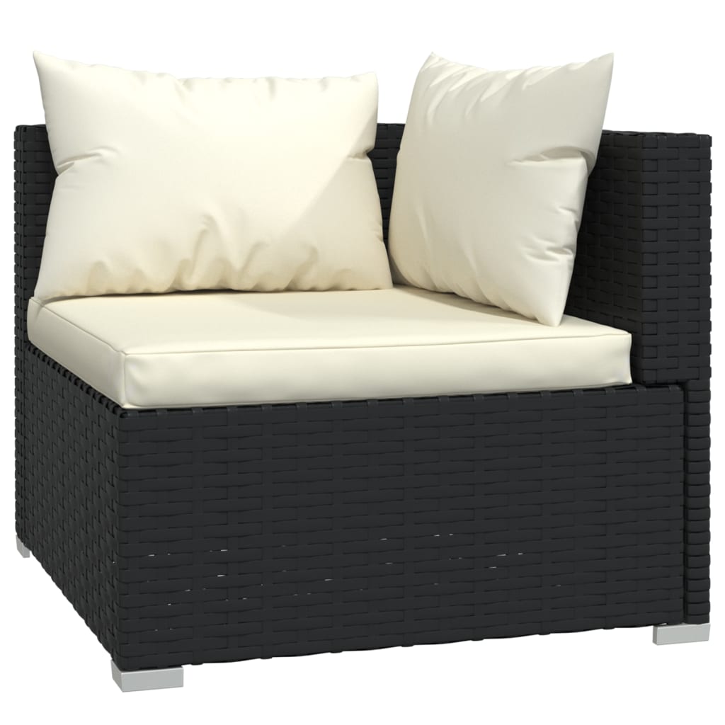 3-delige Loungeset met kussens poly rattan