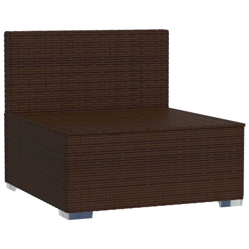 Tuinmiddenbank met kussens poly rattan