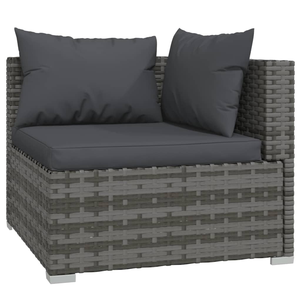 3-delige Loungeset met kussens poly rattan