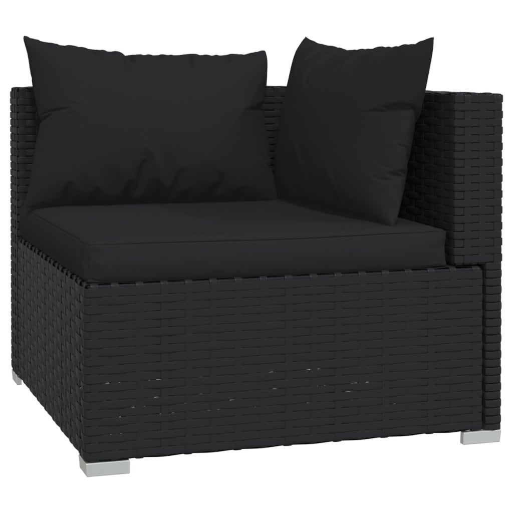 3-delige Loungeset met kussens poly rattan