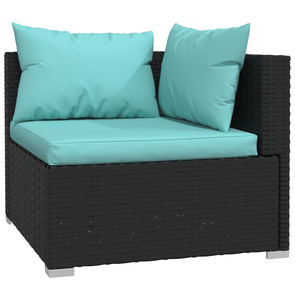 3-delige Loungeset met kussens poly rattan