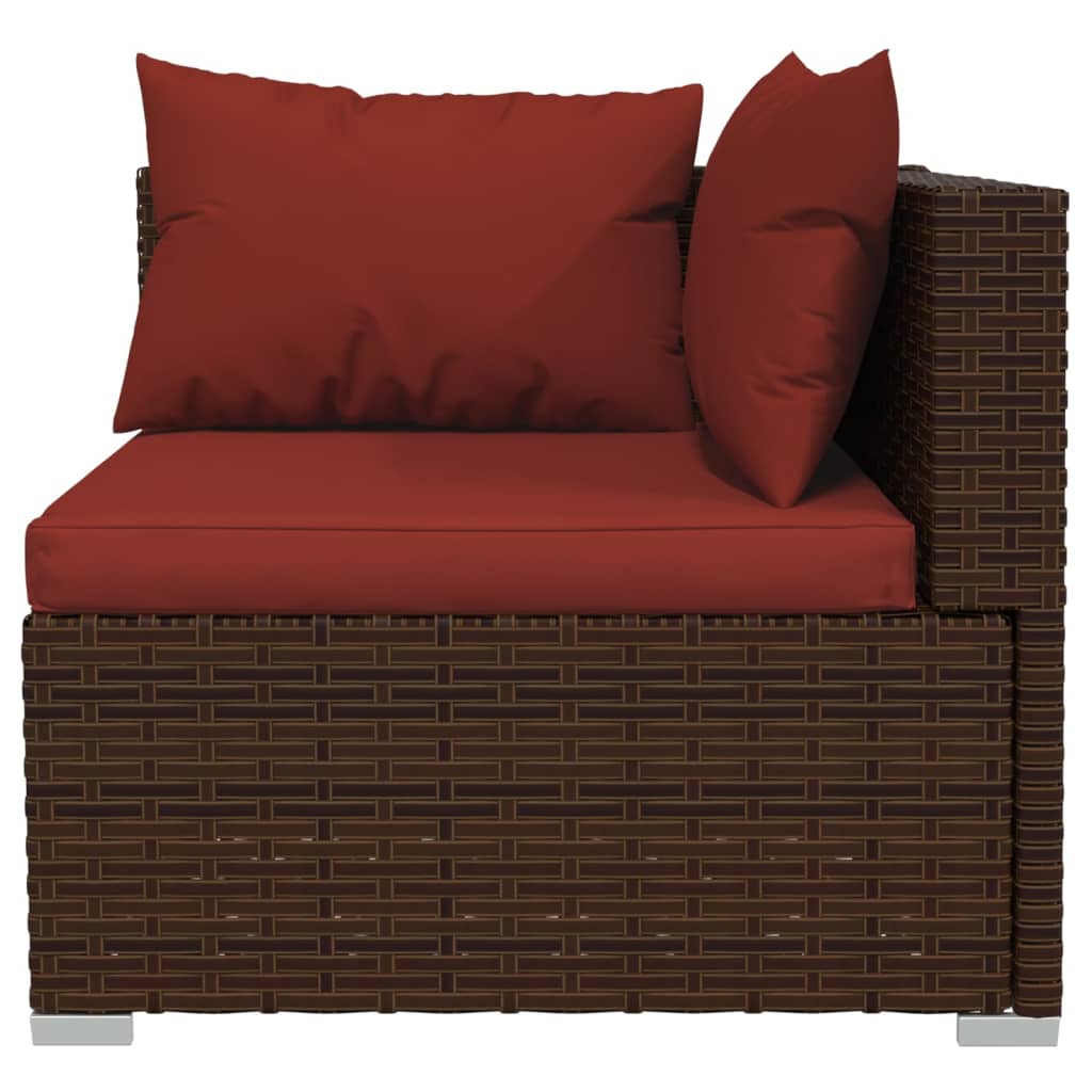 3-delige Loungeset met kussens poly rattan