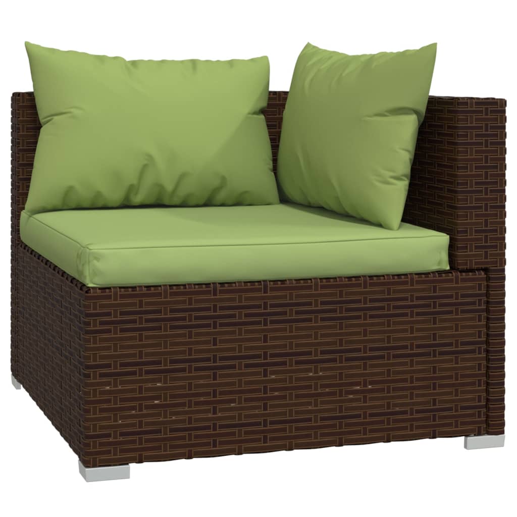 3-delige Loungeset met kussens poly rattan