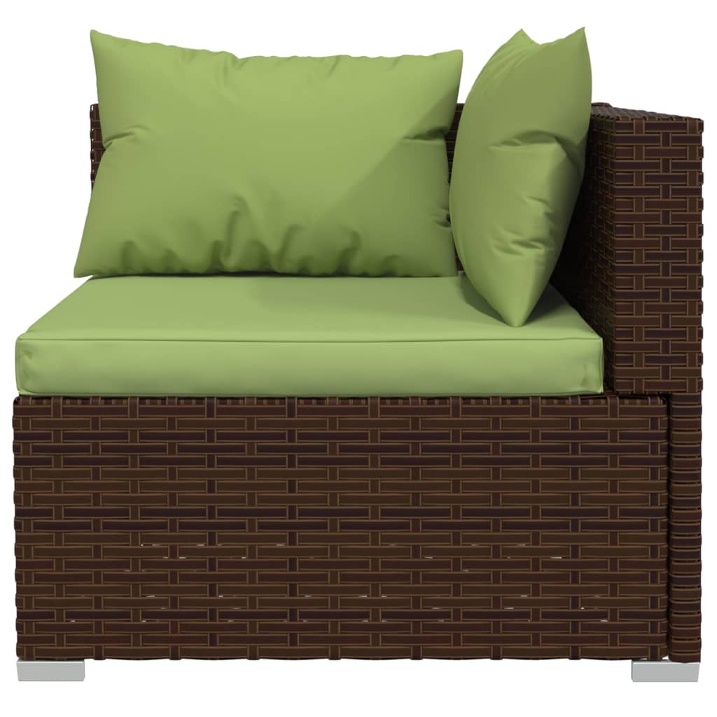 3-delige Loungeset met kussens poly rattan