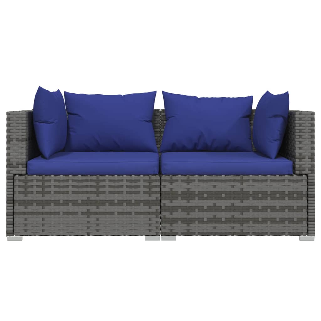 3-delige Loungeset met kussens poly rattan