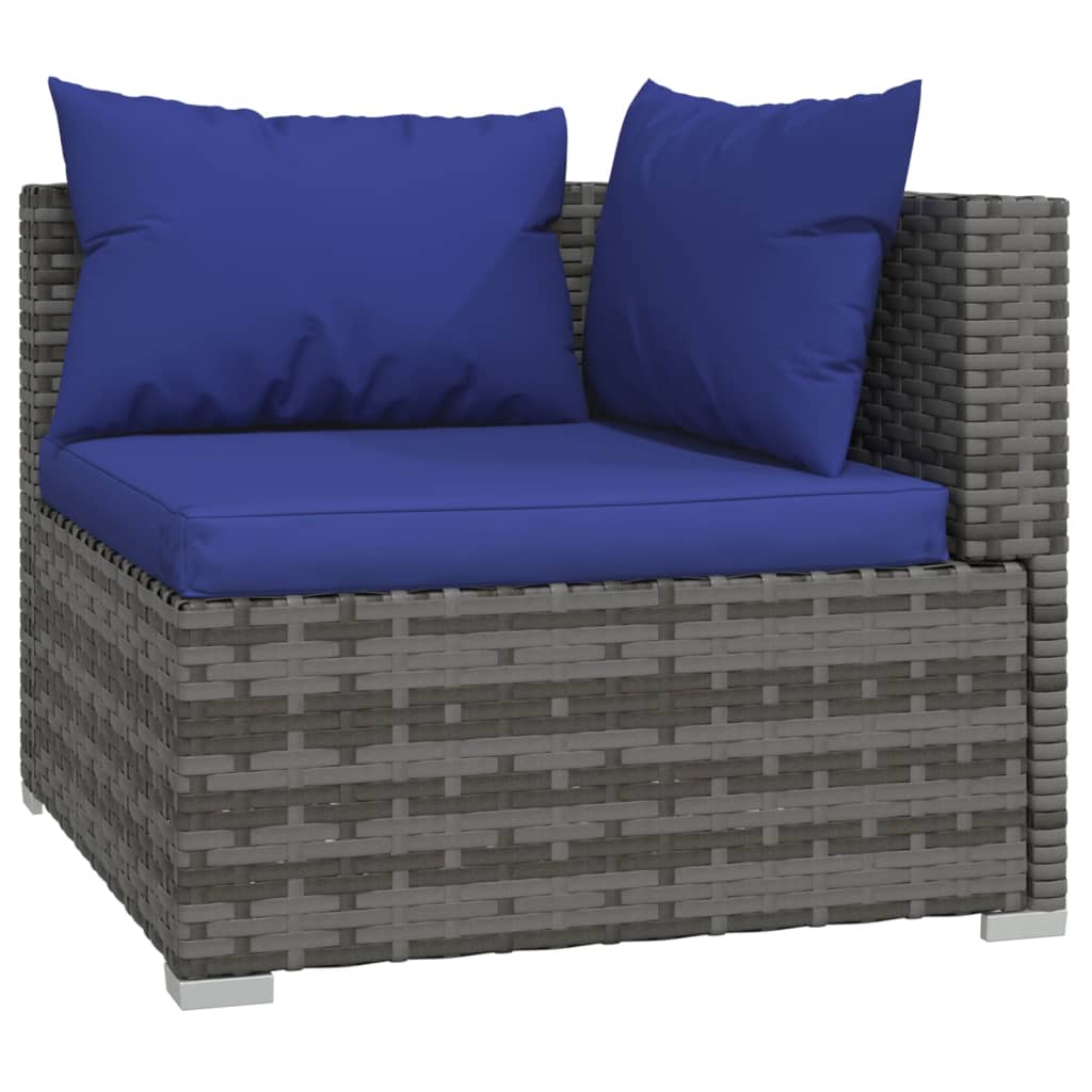 3-delige Loungeset met kussens poly rattan