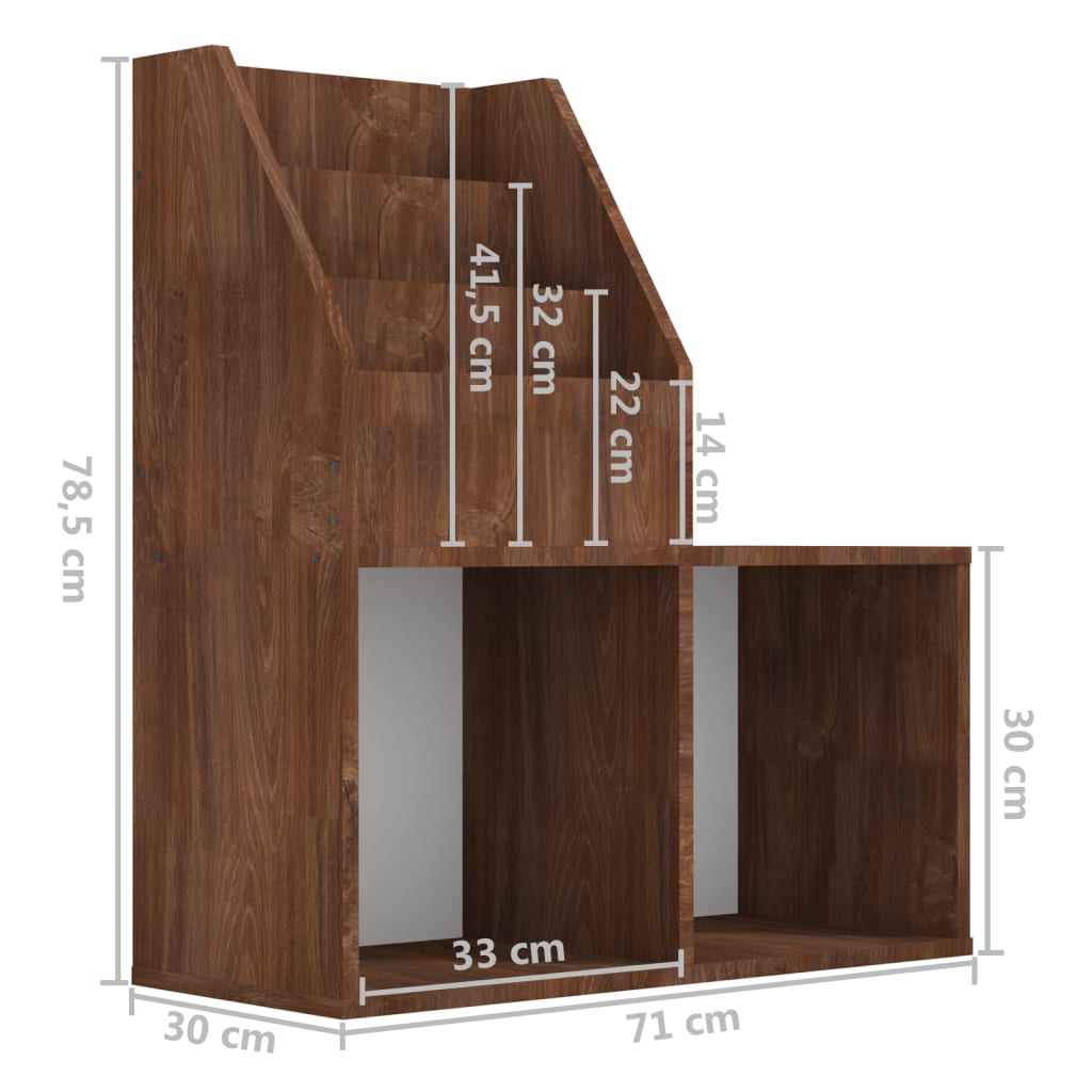 Kindertijdschriftenrek 71x30x78,5 cm bewerkt hout