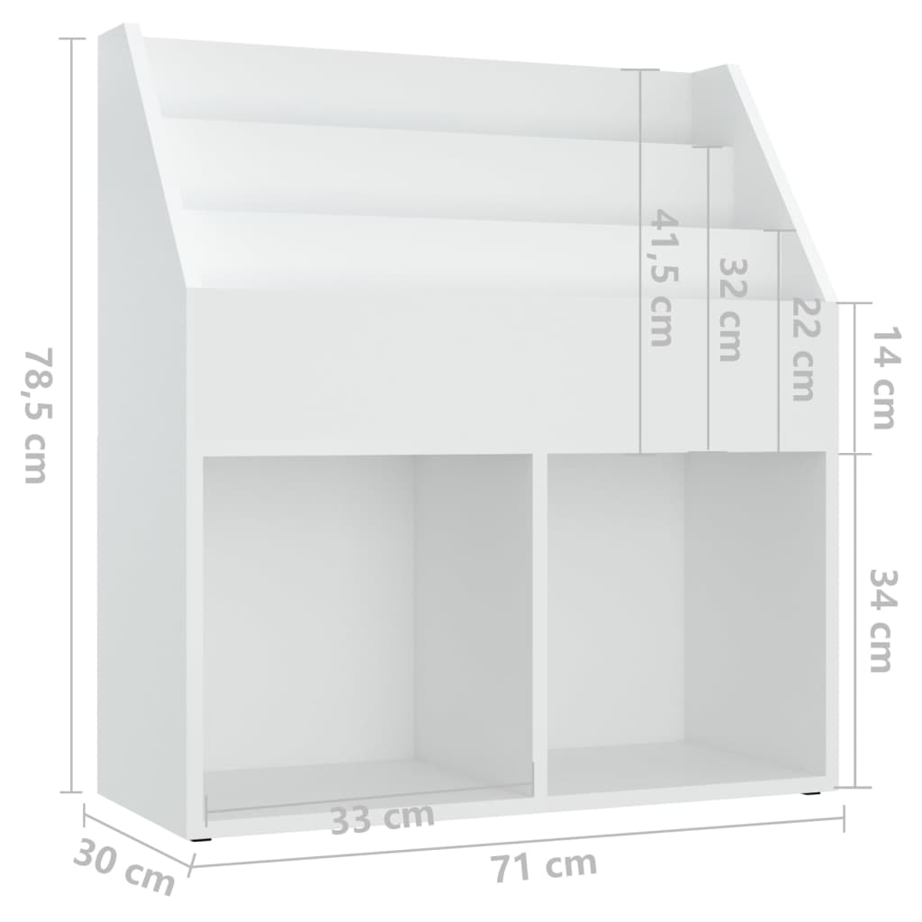 Kindertijdschriftenrek 71x30x78,5 cm bewerkt hout