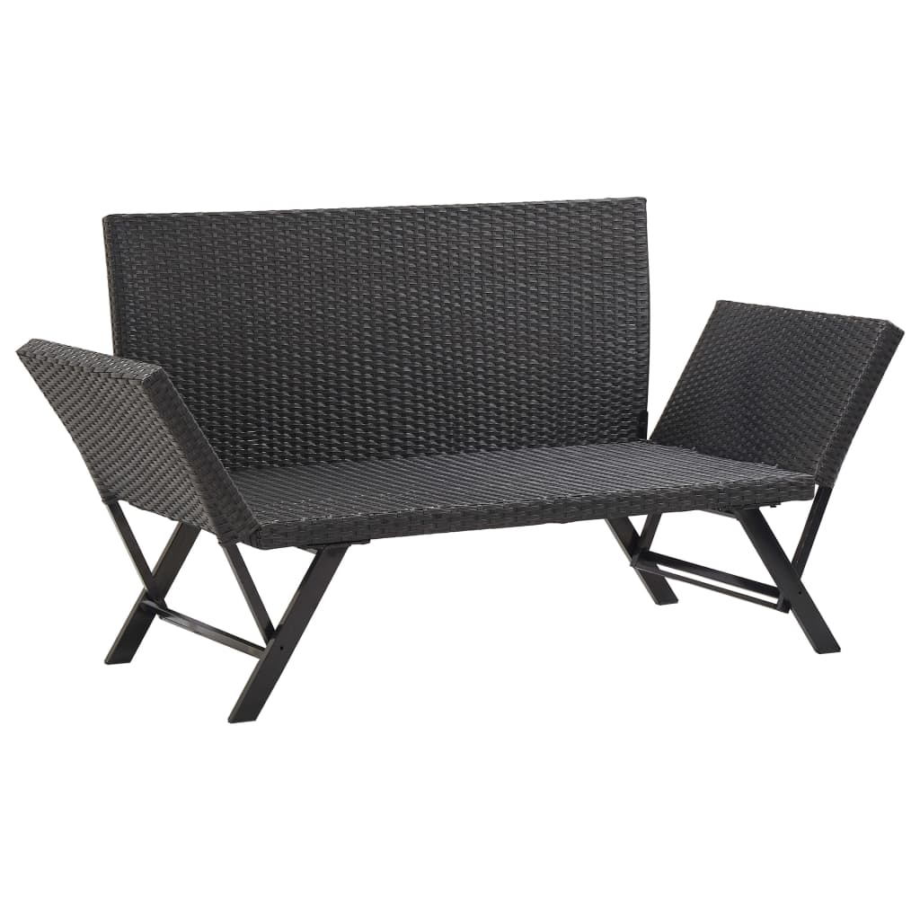 Tuinbankje met kussens 176 cm poly rattan